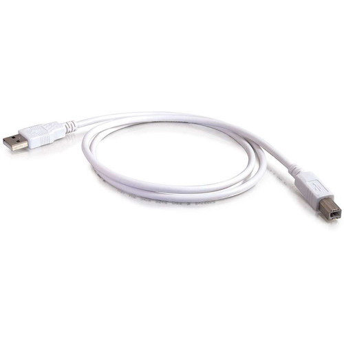 C2G USB 2.0 Type-A Male to Type-B Male Cable (3.3', White)