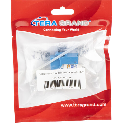 Tera Grand CAT5e Tool-Less Keystone Jack (Blue)