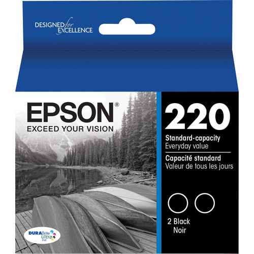 Epson T220 DURABrite Ultra Black Ink Cartridge Dual Pack