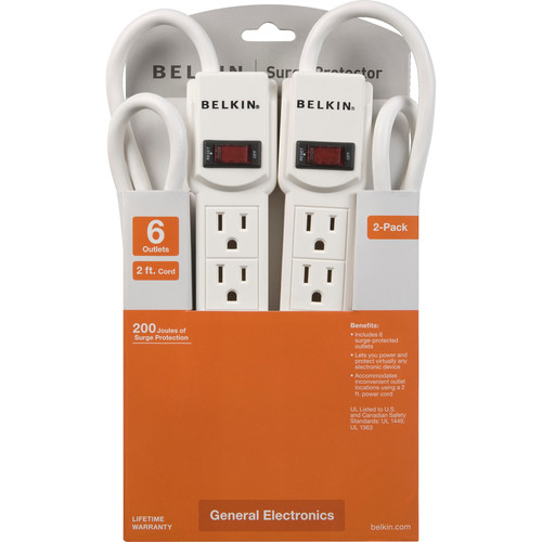 Belkin F5C048-2 6-Outlet Surge Protector (2-Pack)