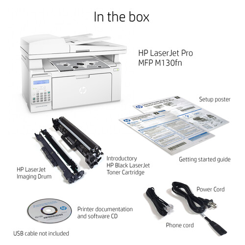 HP LaserJet Pro M130fn All-in-One Monochrome Laser Printer