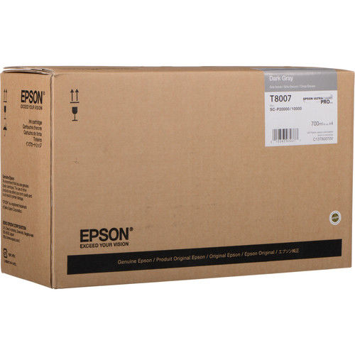 Epson T800700 UltraChrome PRO Dark Gray Ink Cartridge (700mL, 4-Pack)