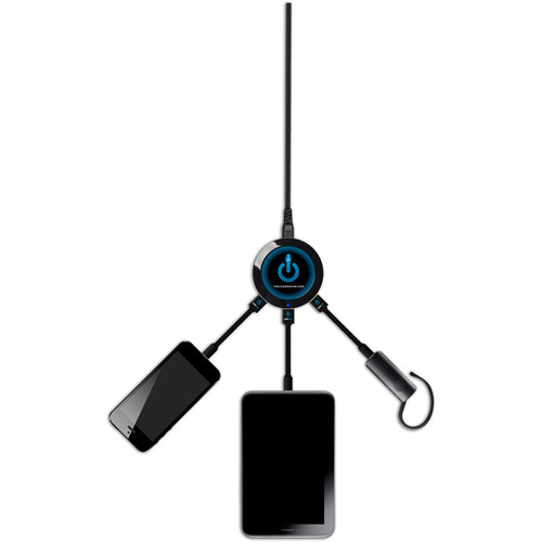 ChargeHub X3 3-Port Round USB Charging Station (Black)