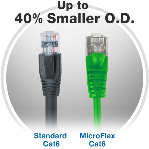 Comprehensive MicroFlex Pro AV/IT Cat 6 Snagless Patch Cable (1', Green)