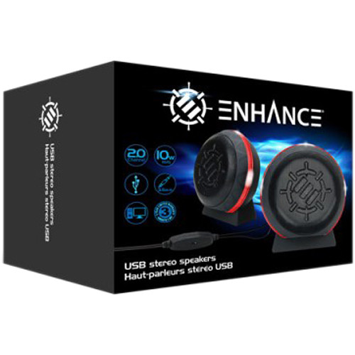 Enhance USB LED Gaming Speakers (Red)