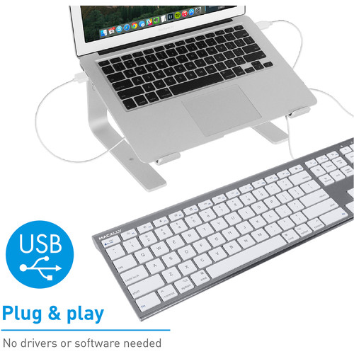 Macally Ultra Slim USB Wired Keyboard (Space Gray)