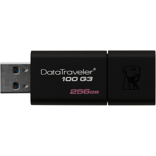 Kingston 256GB Data Traveler 100 G3 USB 3.0 Flash Drive (Black)