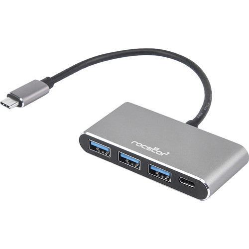 Rocstor 4-Port USB Type-C Hub (Charcoal Gray)