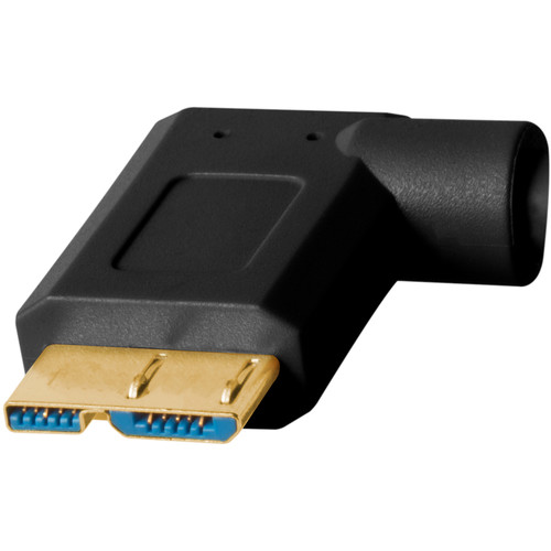 Tether Tools USB 3.0 Type-A Male to Micro-USB Right-Angle Male Cable (1', Black)