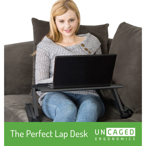 Uncaged Ergonomics WorkEZ Executive Laptop Stand with 3 USB Ports and 2 Cooling Fans (Black)