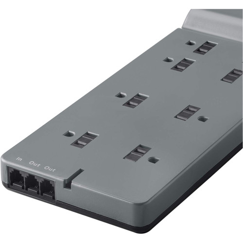 Belkin 8-Outlet Home and Office Surge Protector with Telephone Protection (Black, 6')