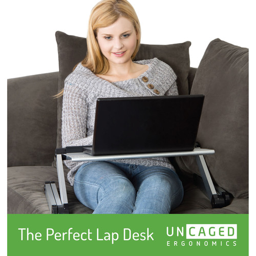 Uncaged Ergonomics WorkEZ Executive Laptop Stand with 3 USB Ports and 2 Cooling Fans (Silver)