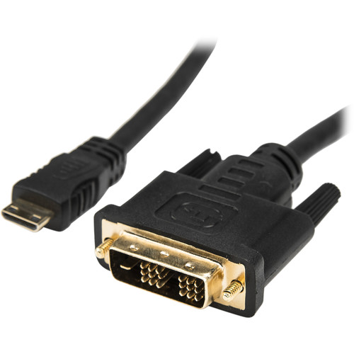 Rocstor Mini-HDMI Male to DVI-D Male Cable (3', Black)
