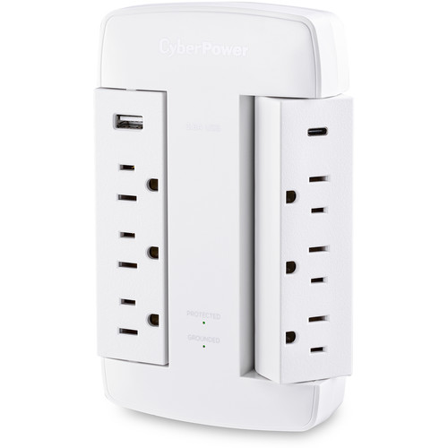 CyberPower CSP600WSURC5 6-Outlet Home/Office Surge Protector with USB Type-C (125V)