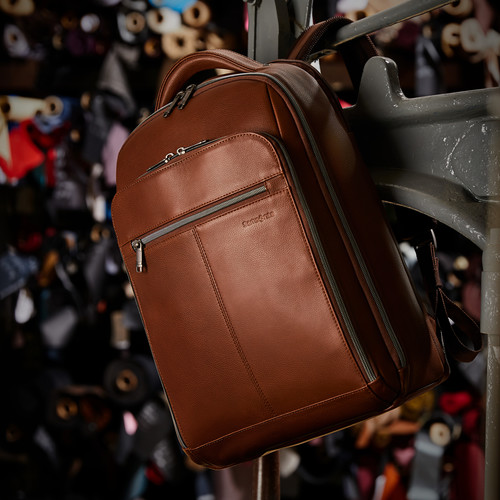 Samsonite Classic Leather Backpack (Cognac)