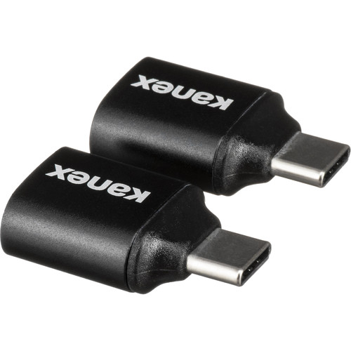 Kanex USB Type-C Male to USB Type-A Female Adapter (2-Pack, Black)