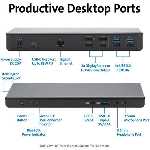 Kensington SD4750P USB Type-C Docking Station