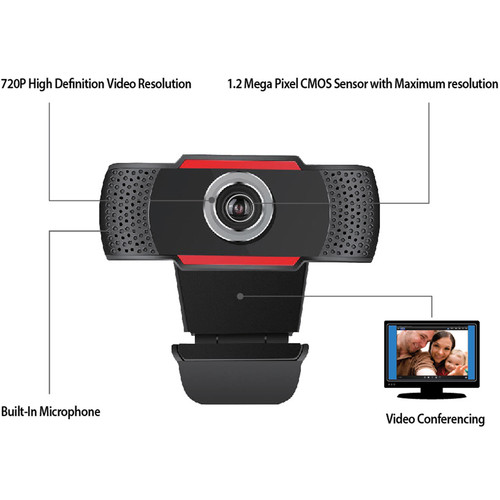 Adesso CyberTrack H3 720p USB Webcam with Built-in Microphone