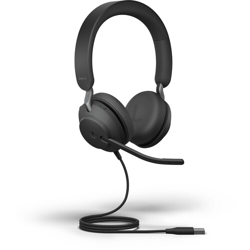 Jabra Evolve2 40 Stereo Wired On-Ear Headset (Microsoft Teams, USB Type-A, Black)