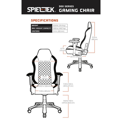 Spieltek 300 Series Gaming Chair (Black)