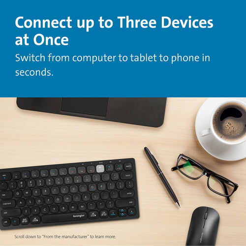 Kensington Multi-Device Dual Wireless Compact Keyboard (Black)