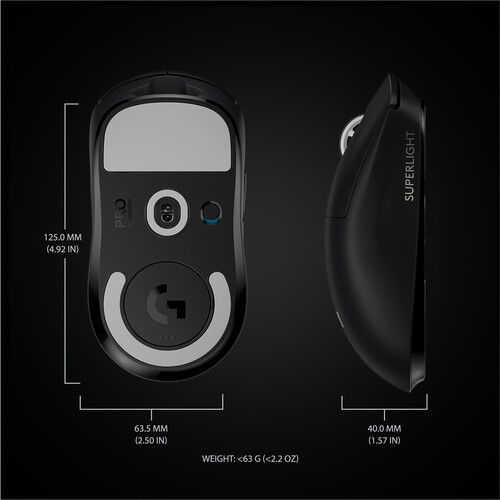 Logitech G Pro X Superlight Wireless Gaming Mouse (Black)