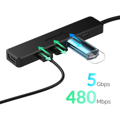 Sabrent 3-Port USB 3.1 Gen 1 Hub with HDMI Port and Power Delivery