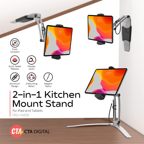CTA Digital Multi-Flex Tablet Stand and Mount (Black)