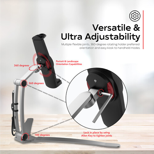 CTA Digital Multi-Flex Tablet Stand and Mount (Black)