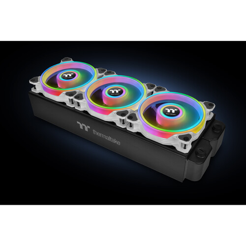 Thermaltake Riing Quad 12 RGB 120mm PWM Radiator Fan TT 3-Pack (White)
