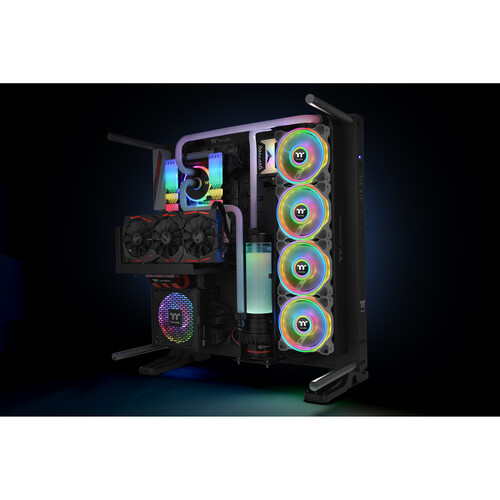 Thermaltake Riing Quad 12 RGB 120mm PWM Radiator Fan TT 3-Pack (White)