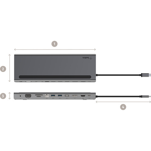 Belkin CONNECT USB Type-C 11-In-1 Multiport Dock (Silver)
