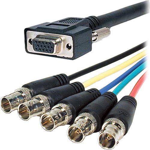 Comprehensive HR Pro Series VGA HD15 Female Jack to 5 BNC Female 2' Cable