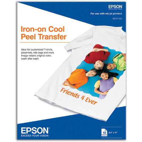 Epson Iron-On Cool Peel Transfer Paper (8.5 x 11", 10 Sheets)