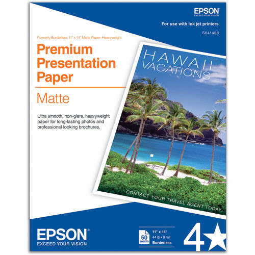 Epson Premium Presentation Paper Matte (11 x 14", 50 Sheets)