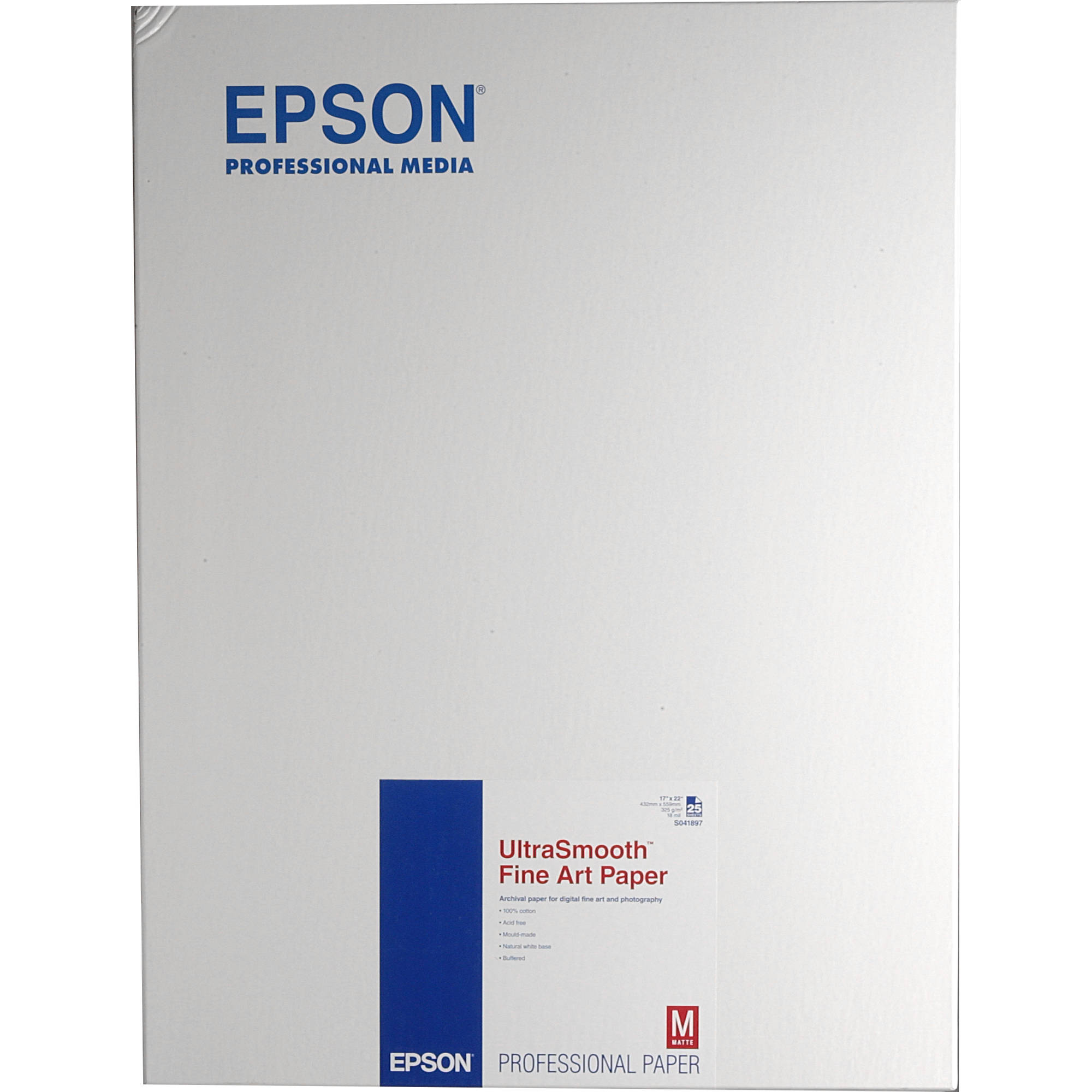 Epson UltraSmooth Fine Art Paper (17 x 22", 25 Sheets)
