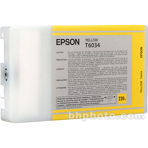 Epson T603400 Yellow UltraChrome K3 Ink Cartridge (220 ml)