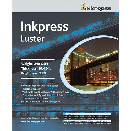 Inkpress Media Luster Paper (11 x 14", 20 Sheets)