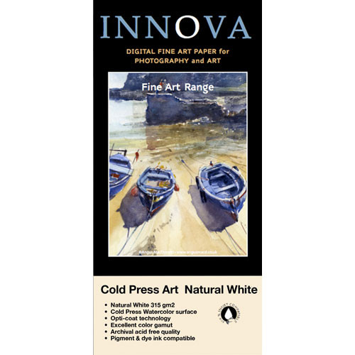 Innova Cold Press Rough Textured Natural White Paper for Inkjet (36x48", 25 Sheets)