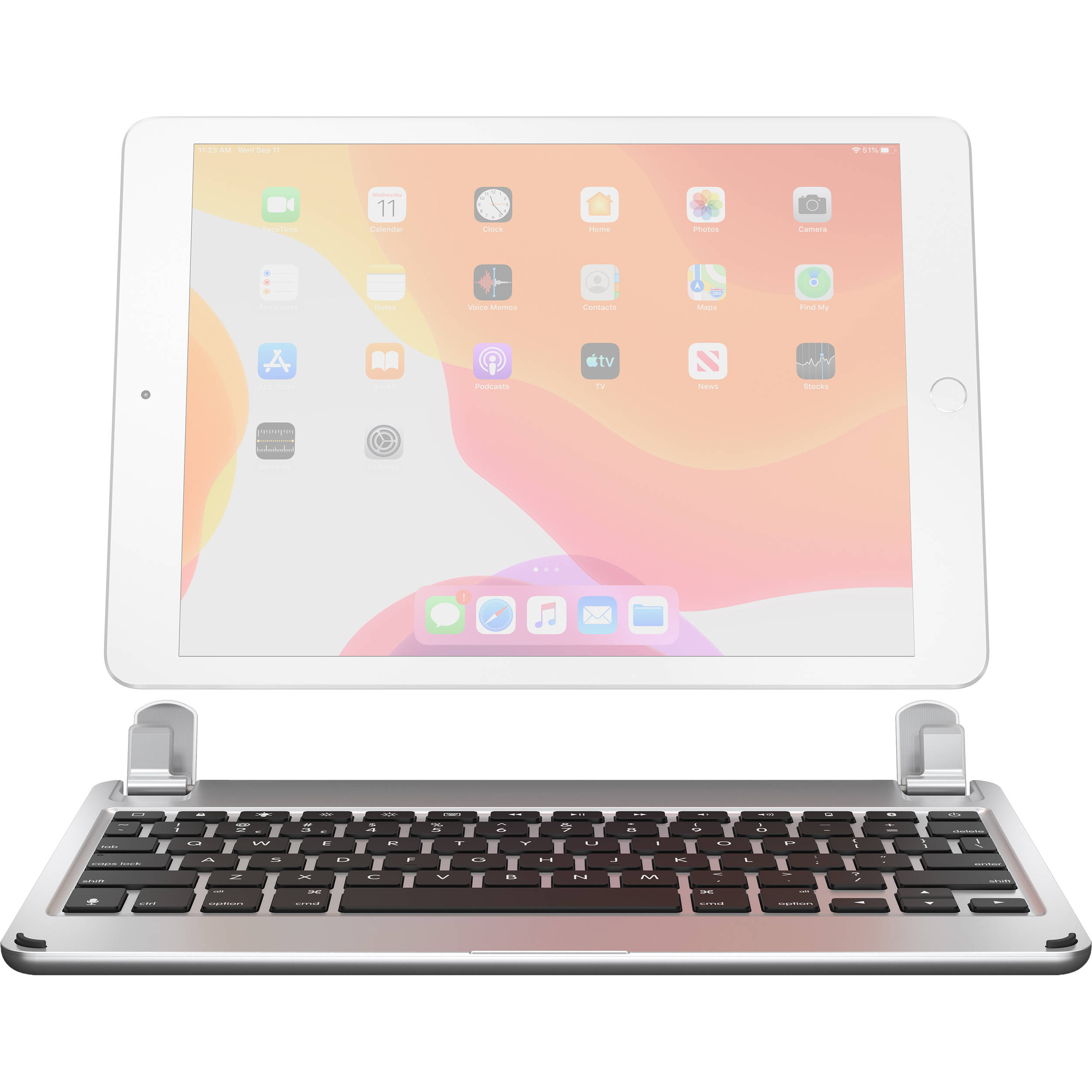 Brydge Wireless Bluetooth Keyboard for 10.2" iPad 2019 / 7th Gen (Silver)