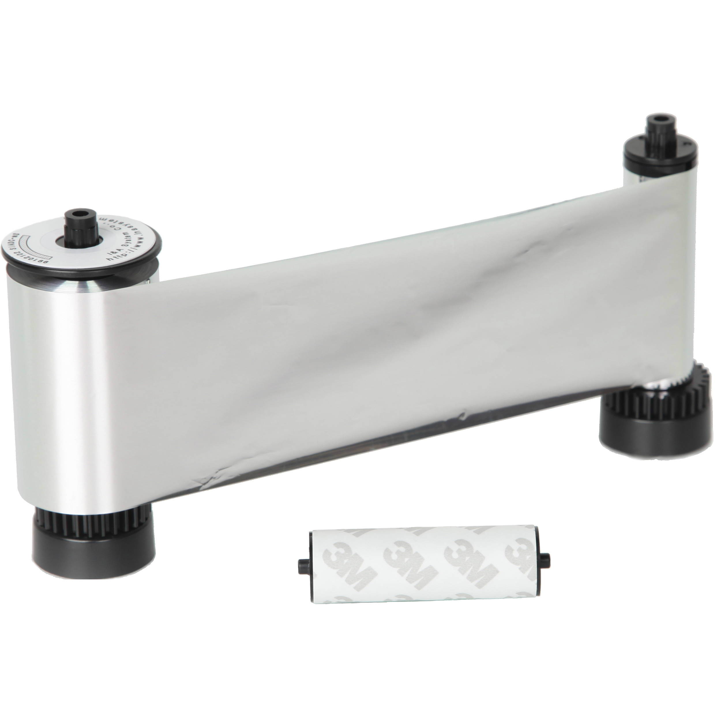IDP SIADC-P-MS Resin Metallic Silver Ribbon with Disposable Cleaning Roller for SMART-30S/SMART-50 Printers (1,200 Cards/Roll)