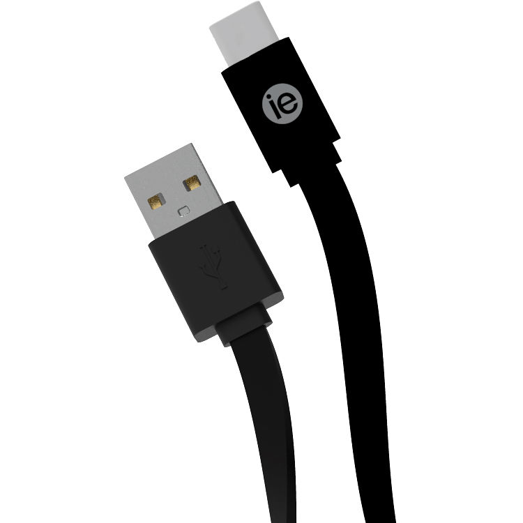iEssentials Flat USB Type-C Cable (4', Black)
