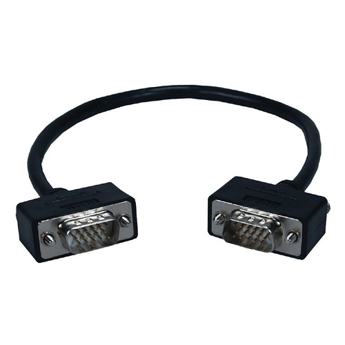 QVS HD15 Male to HD15 Male Cable with Panel-Mountable Connectors (1')