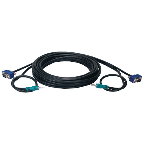 QVS HD15 Male to Male VGA Cable with Audio Connector (6')