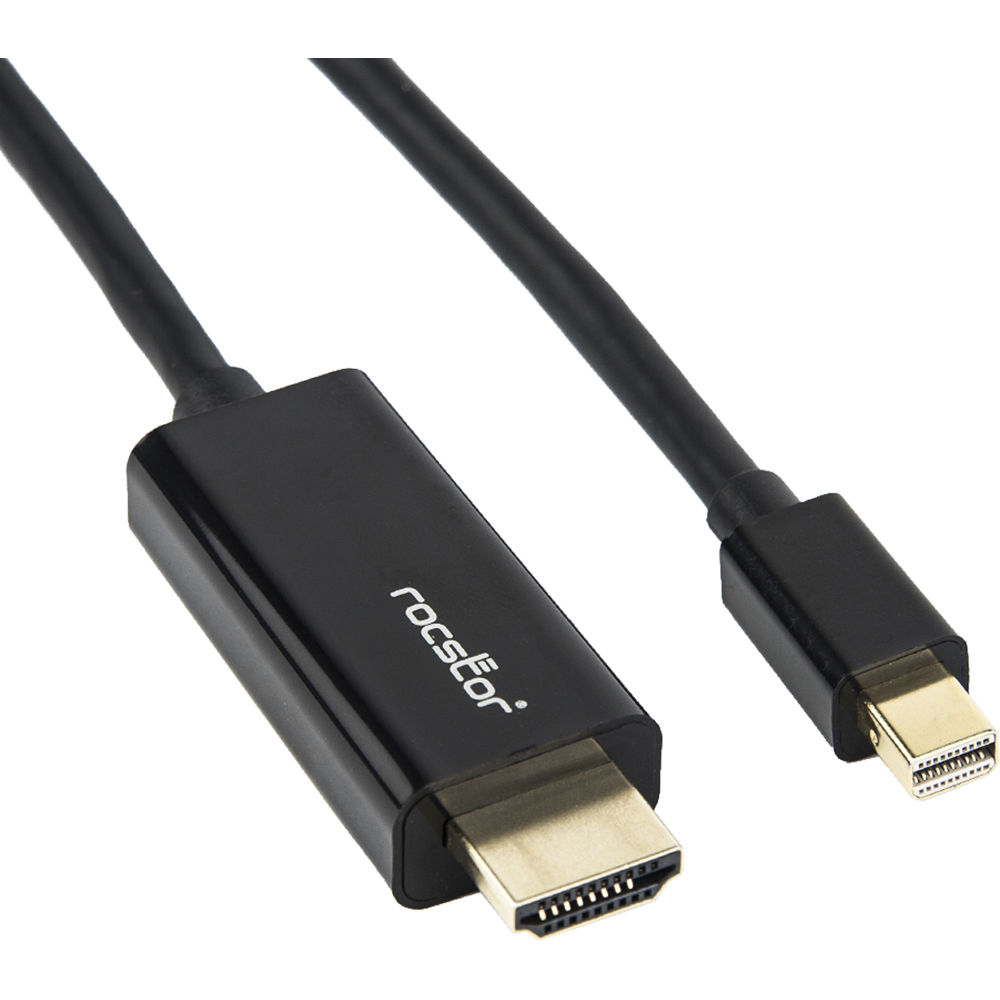 Rocstor Rocpro Mini DisplayPort Male to HDMI Male Cable (3', Black)
