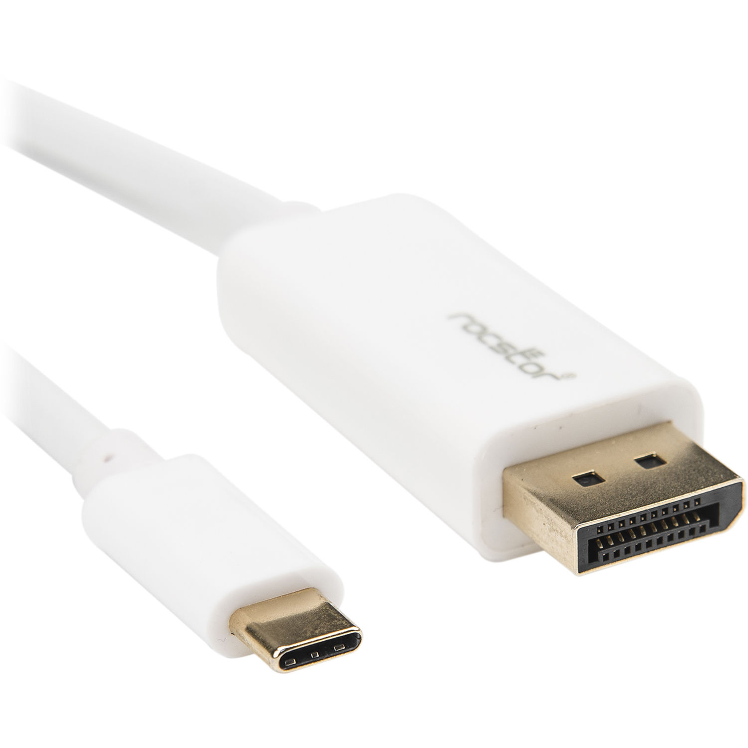 Rocstor USB Type-C to DisplayPort Cable (10', White)