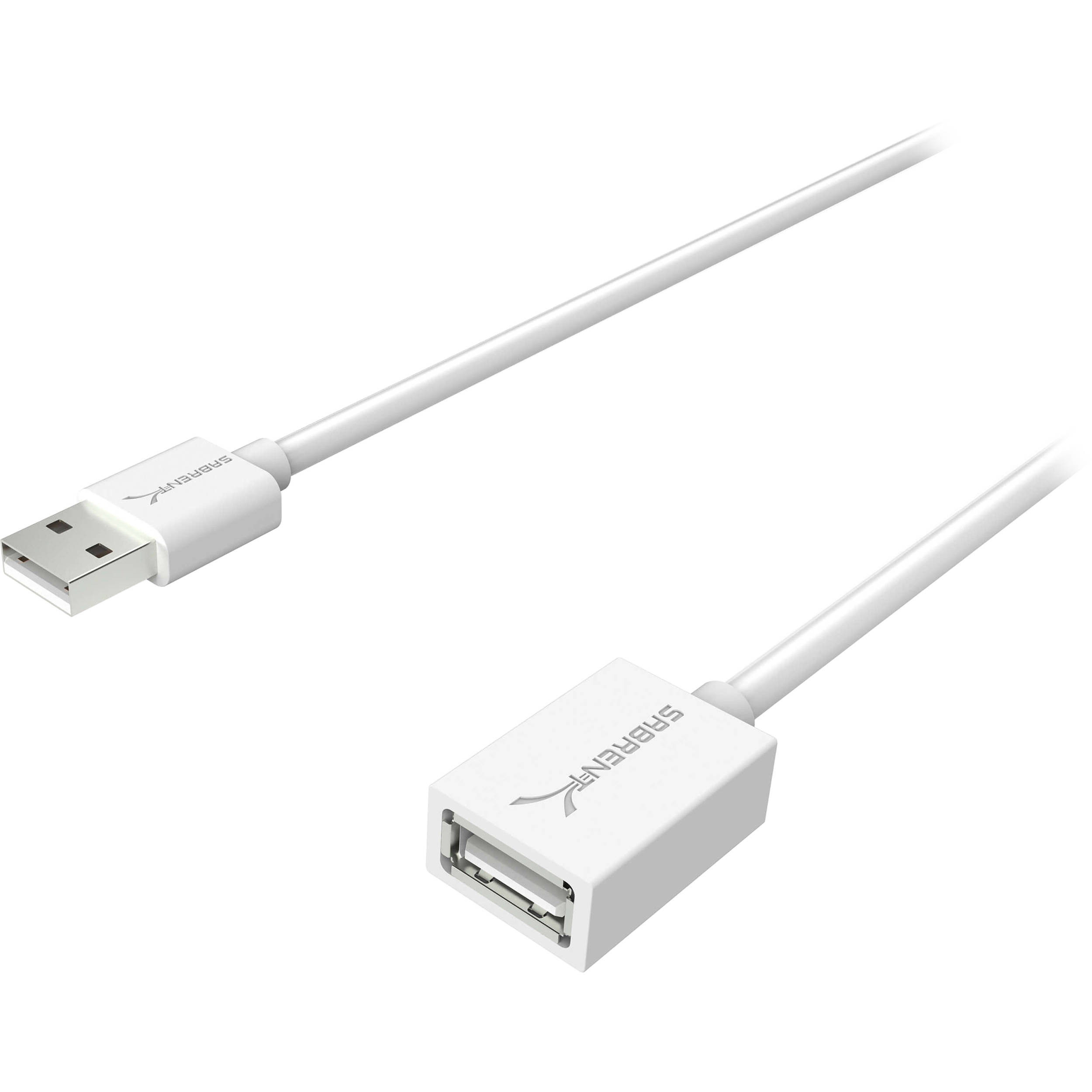 Sabrent USB 2.0 Type-A Male to Type-A Female Extension Cable (10', White)