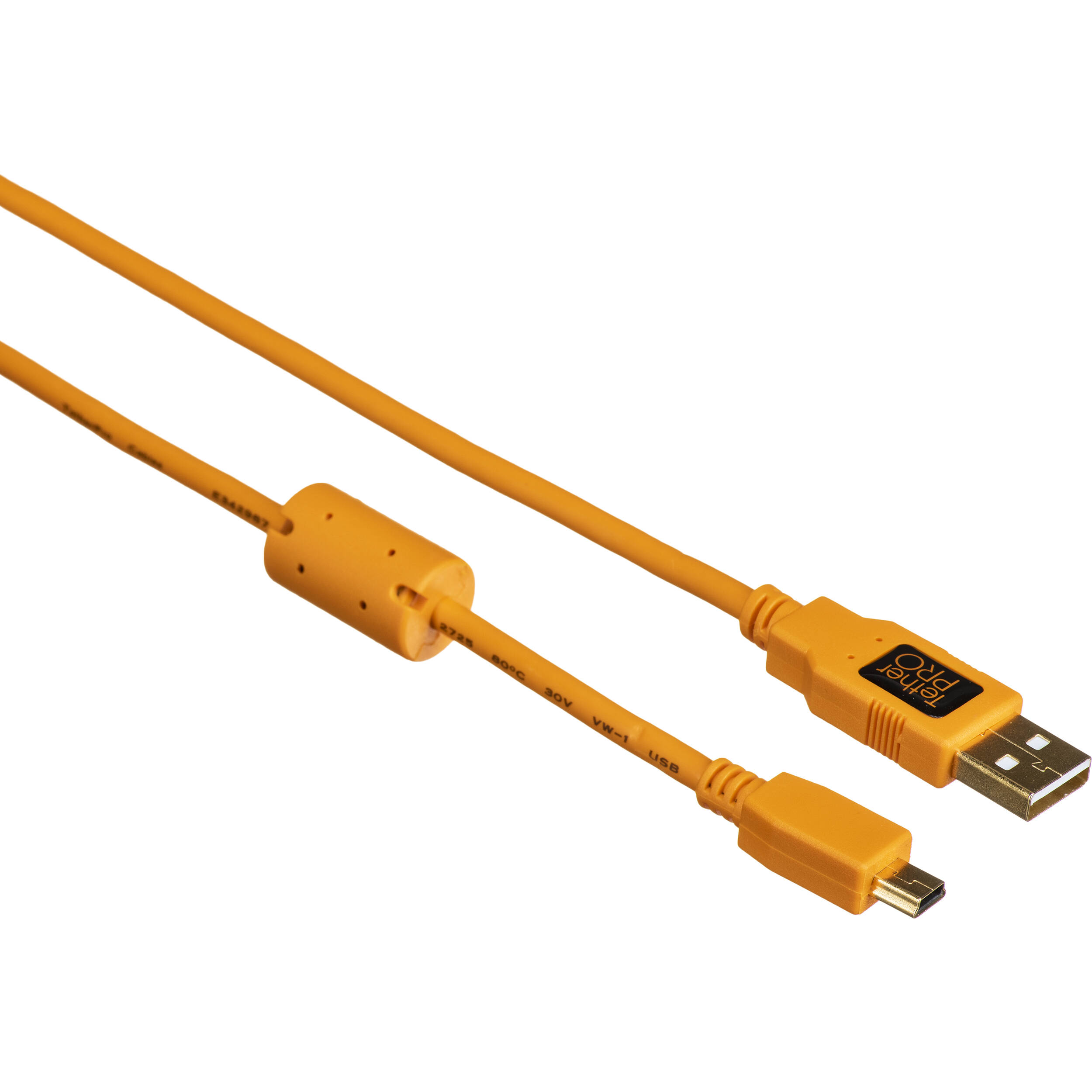 Tether Tools TetherPro USB 2.0 Type-A to 5-Pin Mini-USB Cable (Orange, 1')