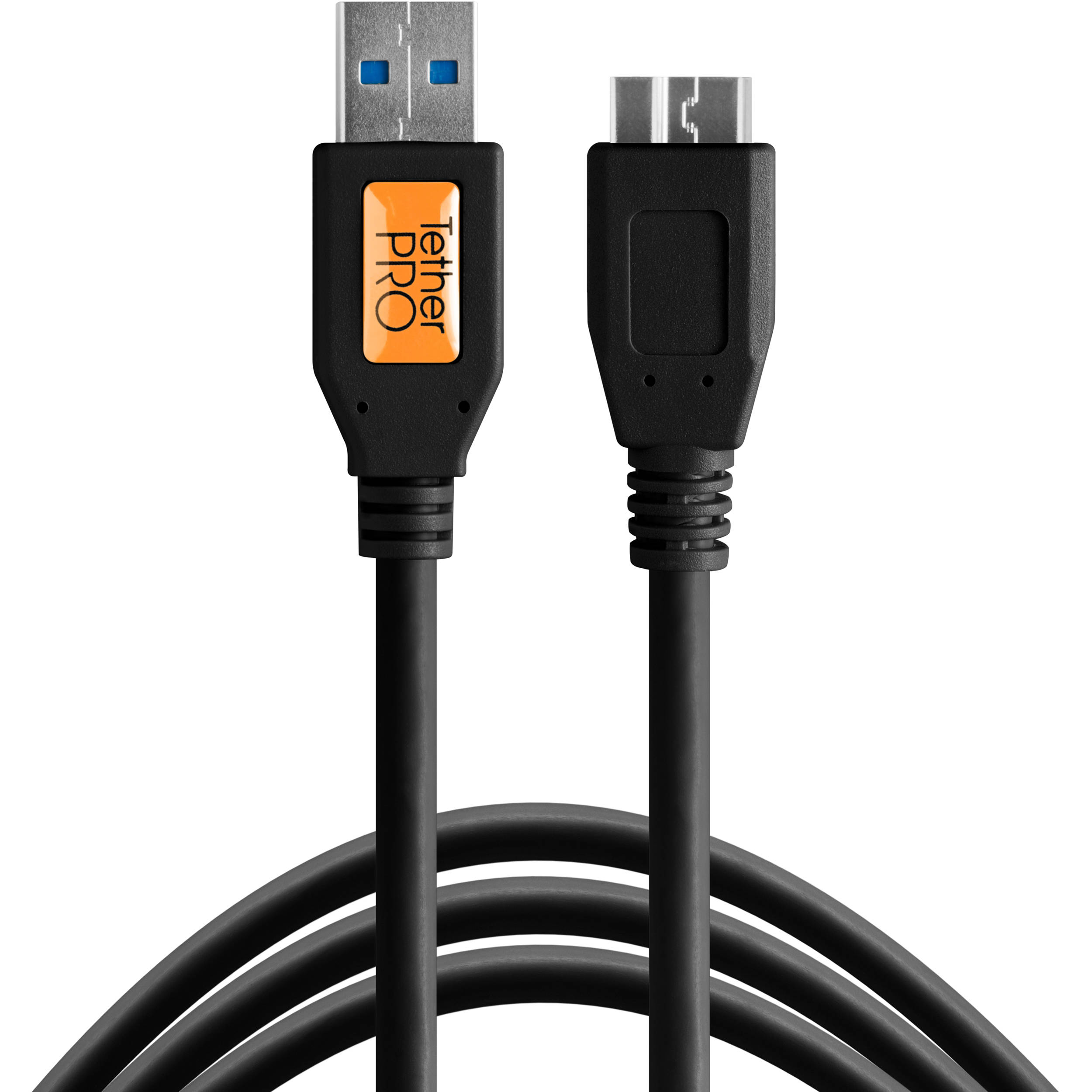 Tether Tools TetherPro USB 3.0 Male Type-A to USB 3.0 Micro-B Cable (10', Black)